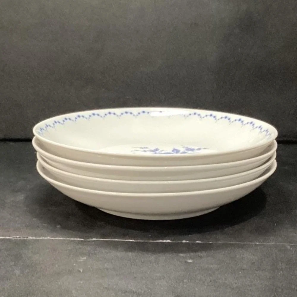 Alboth & Kaiser Bavaria‎ Salad Bowls, Set of 4, Vintage Blue Floral Tableware